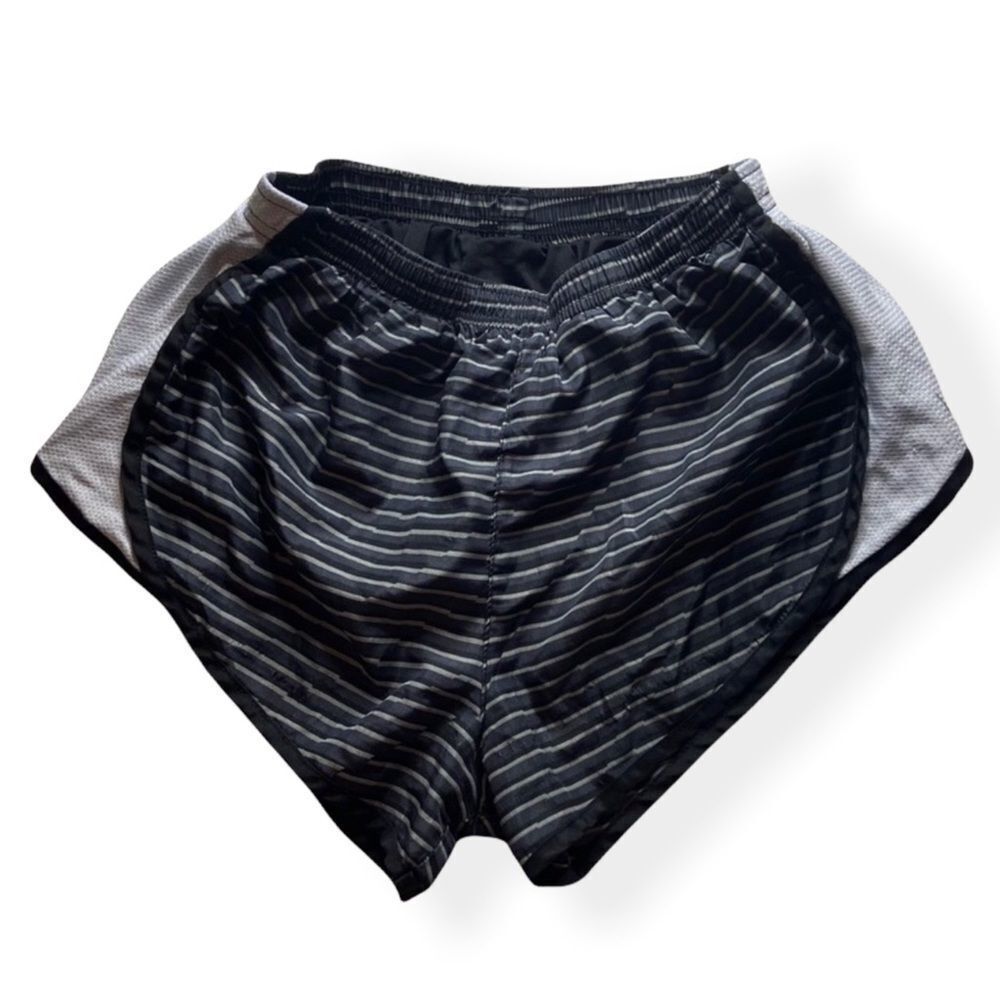 Black athletic stripped athletic sport shorts